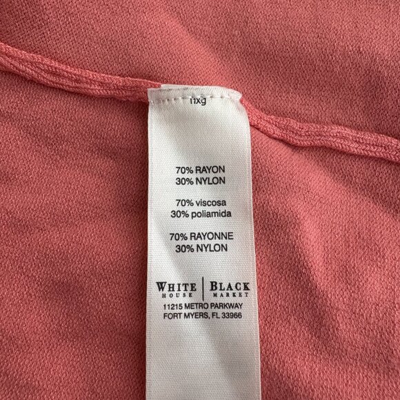 2/$30 White House Black Market 3Q Sleeve Gold Snap Cardi Coral Large Multi #9929 - Picture 7 of 8